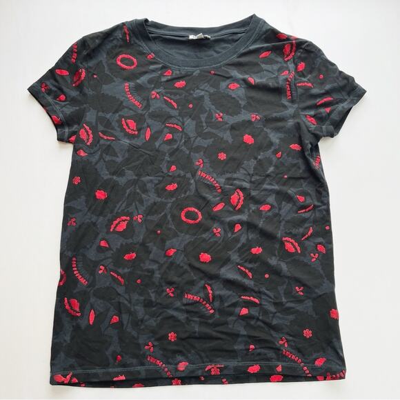 KENZO Black Floral Print Graphic Short Sleeve Tee - Picture 1 of 5